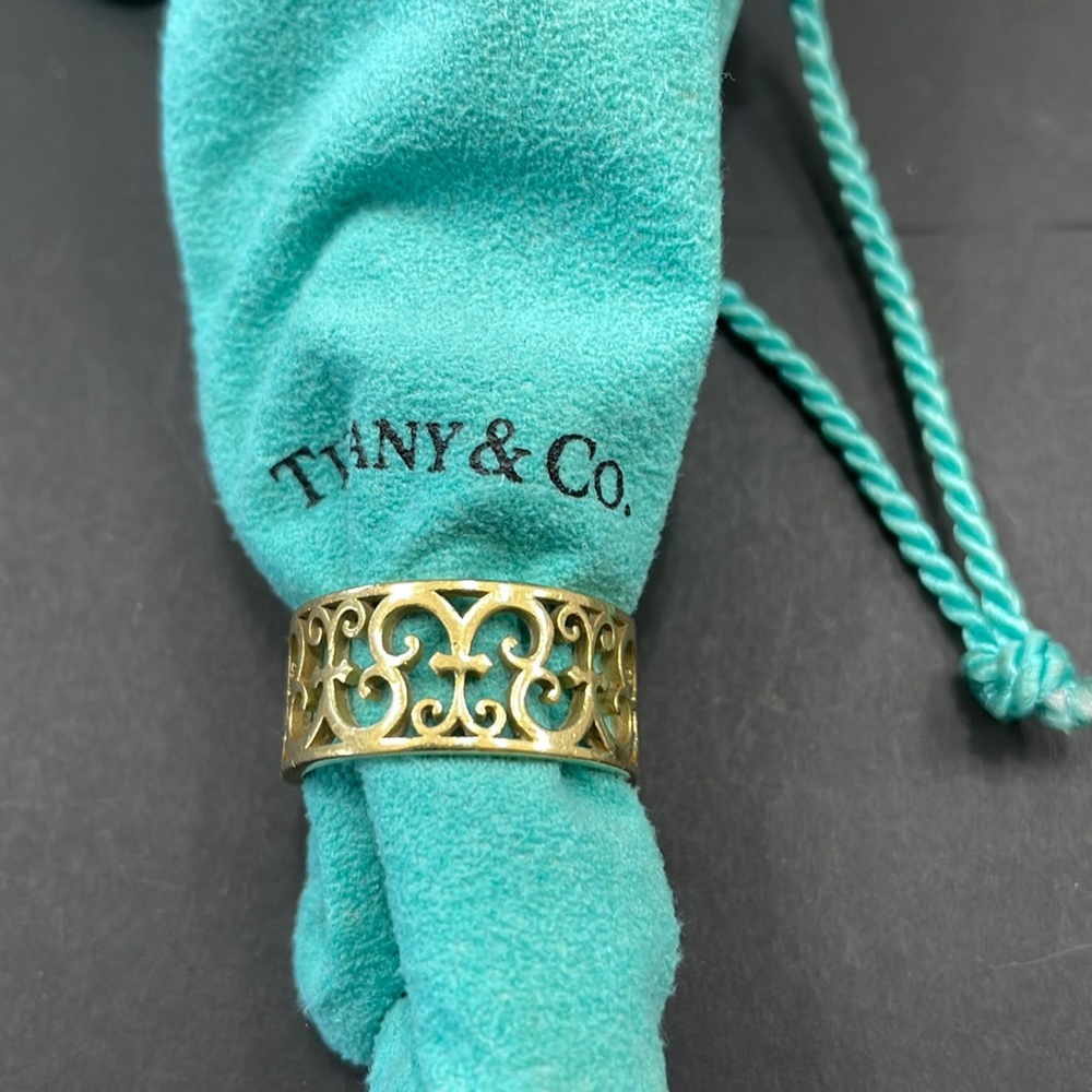 Tiffany 18k gold Enchant Scroll Ring Size 8 - Picture 1 of 8